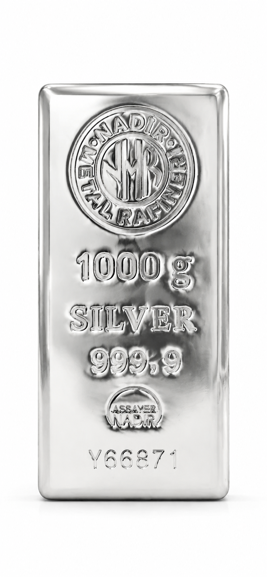 شمش نقره برند ندیر عیار 999.9 وزن 1000 گرم مناسب سرمایه‌گذاری 465,000,000 میلیون
